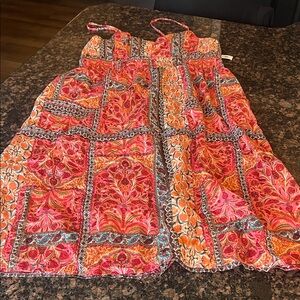 Old Navy Floral Orange and Pink Dress New XL